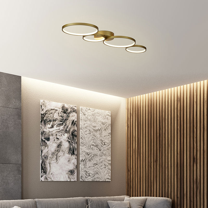 LED Плафон с четири ринга SearchLight Cirque 25772-4GO