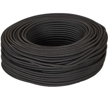 Кабел за осветителни тела, черен текстил и каучук, 2х0,75, 1585bk