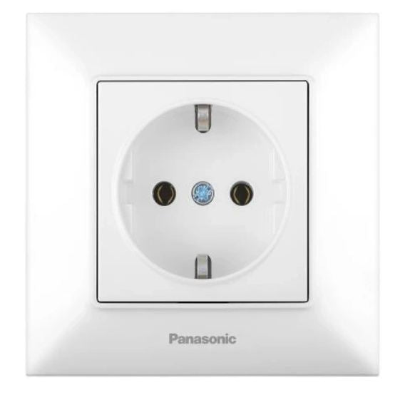 Аркедия Слим контакт шуко, бял, Panasonic, WNTC02022WH