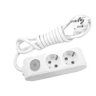 Разклонител Панасоник двойка с 5 м кабел+ключ бял WLTA0425-2WH