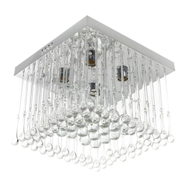 Кристален плафон, хром, 4x40w+led rgb, 2140/40 ch
