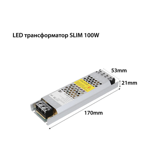 LED ТРАНСФОРМАТОР SLIM DC 24V IP20 100W 34846