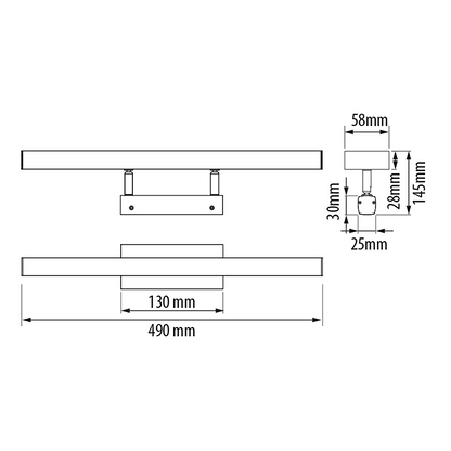 LED осветително тяло за баня, 14W, 2700K, 220-240V АC, хром, IP44 / LOTB1427