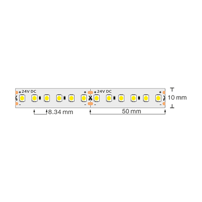 Професионална LED лента 9.6W/m, 2700K, 24V DC, 120 LEDs/m, SMD3528 / PN35120W