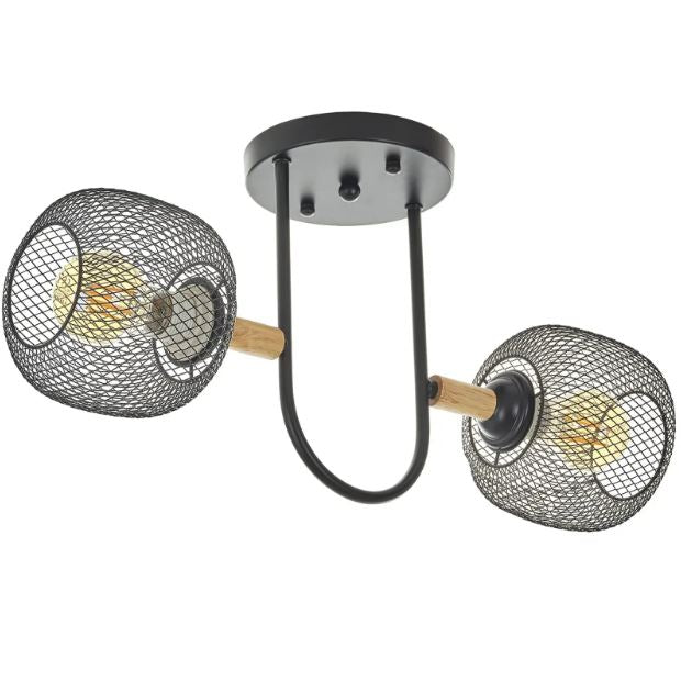 Полилей Mesh, черен, 2xE27, 4120/2 BK