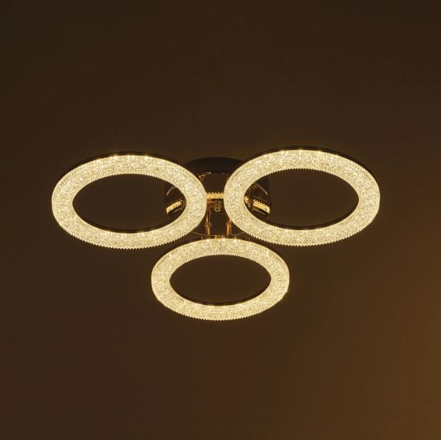 Плафон Elsa със смарт управление, златен, led 96w, 3000-6000k, 2808GD/3TB