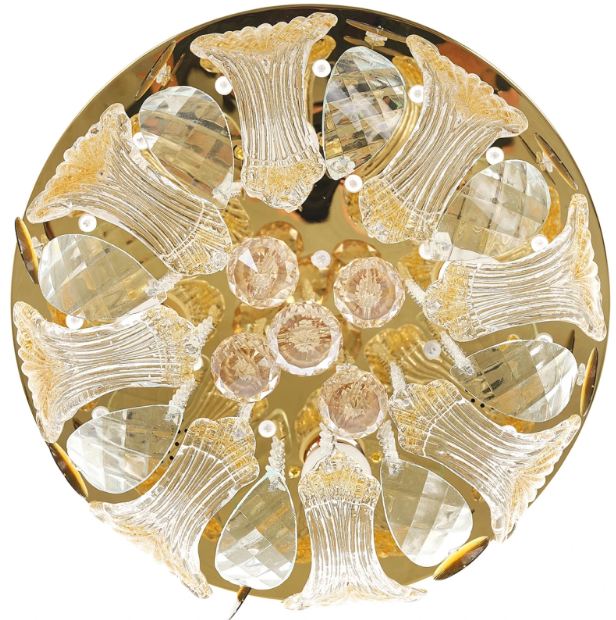 Плафон Natali, златен, led RGB 9w+4xe27, 3078/40 gd