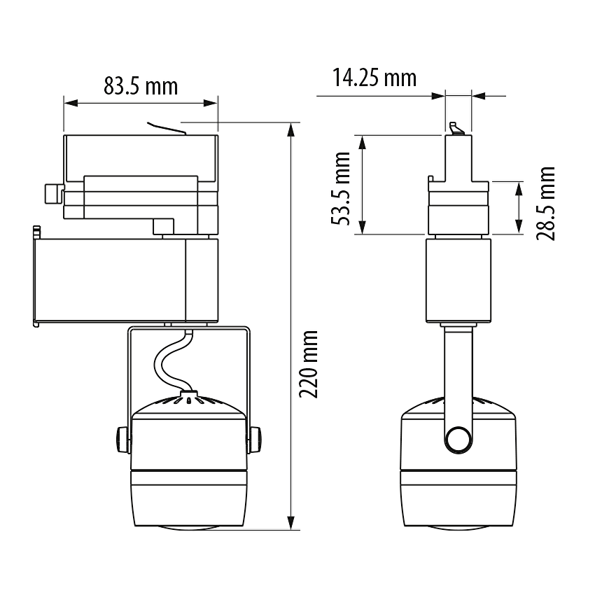 LED прожектор за релсов монтаж четирипроводен, 40W, 2700K, 220-240V AC, COB / LRP44027