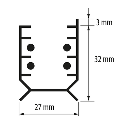 Четирипроводна релса с допълнителна заземяваща клема, 1 m / R4P1