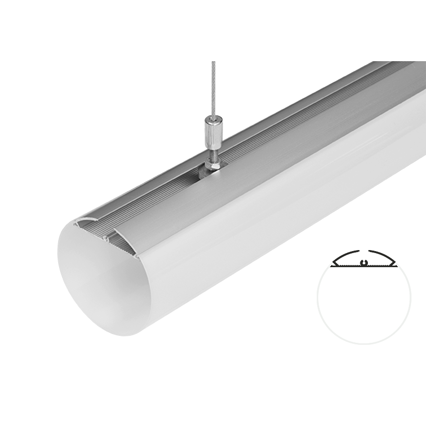 Алуминиев профил за LED лента, цилиндър Ø60мм, 2м / APN212