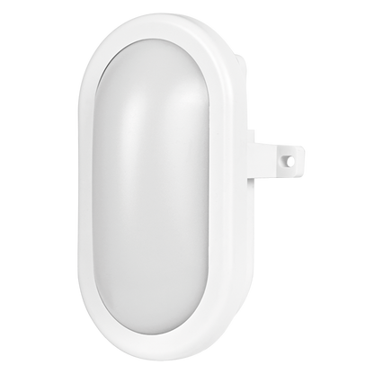 LED плафониера 10W, 4200K, 220-240V AC, неутрална светлина, елипса, IP44, бяла / LBH1042WH