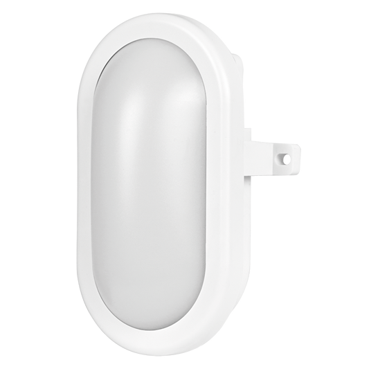 LED плафониера 10W, 4200K, 220-240V AC, неутрална светлина, елипса, IP44, бяла / LBH1042WH