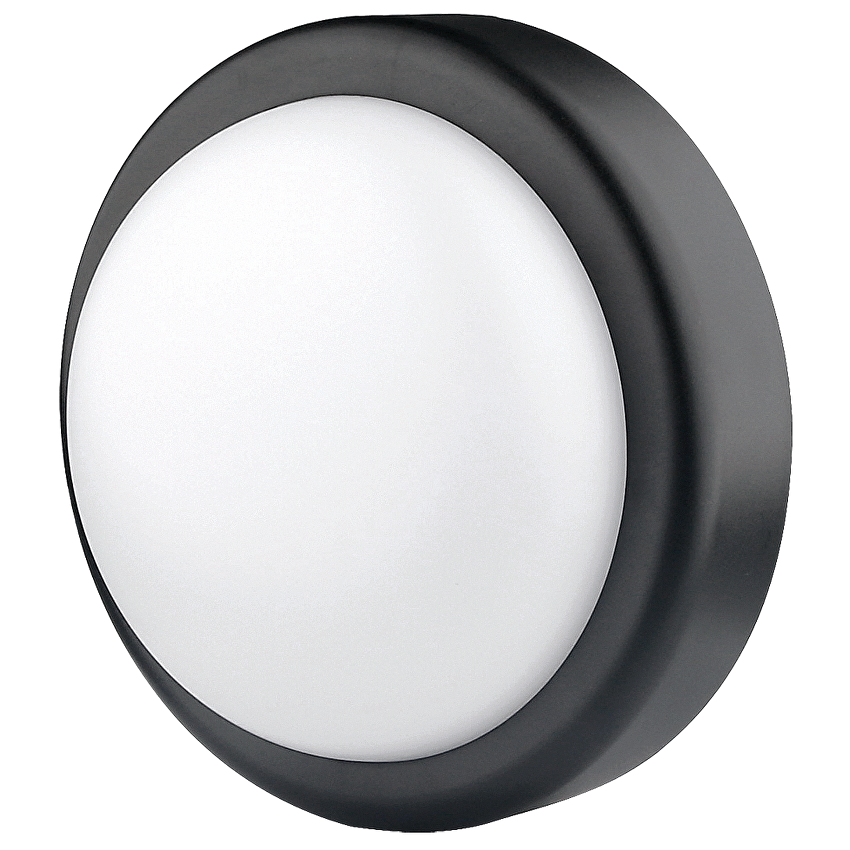 LED плафониера 14W, 4200K, 220-240V AC, неутрална светлина, кръг, IP44, черна / LBH1442BL