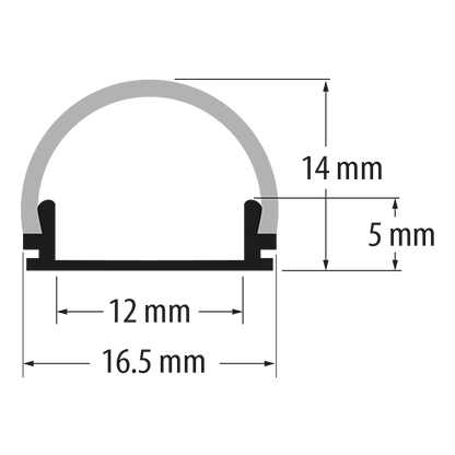 Алуминиев профил за LED лента за открит монтаж, тесен, плитък, 2м / APN213