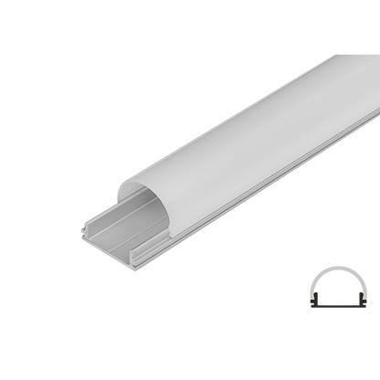 Алуминиев профил за LED лента за открит монтаж, тесен, плитък, 2м / APN213