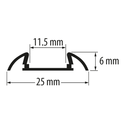 Алуминиев профил за LED лента за открит монтаж, тесен, 2м / APN215