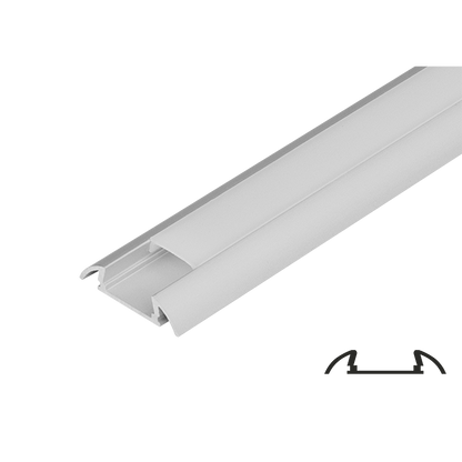 Алуминиев профил за LED лента за открит монтаж, тесен, 2м / APN215