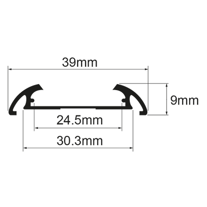 Алуминиев профил за LED лента за открит монтаж, широк, 2м / APN216