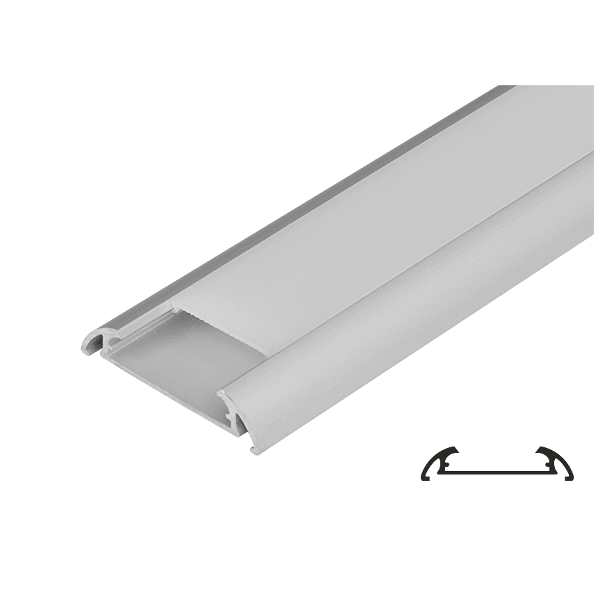 Алуминиев профил за LED лента за открит монтаж, широк, 2м / APN216