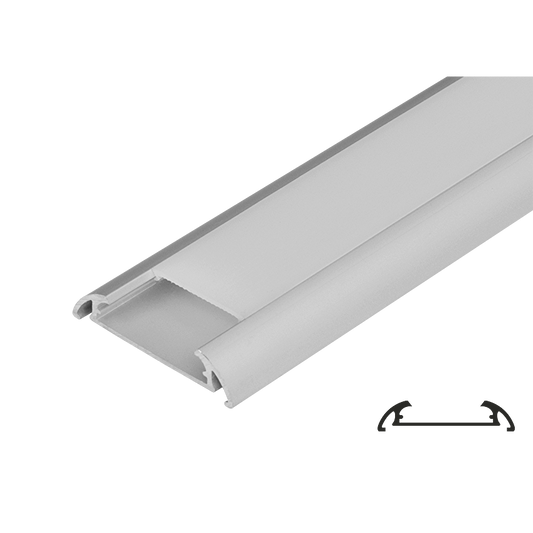 Алуминиев профил за LED лента за открит монтаж, широк, 2м / APN216