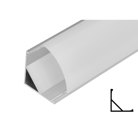 Алуминиев профил за LED лента, голям, ъглов, за открит монтаж, 2м / APN208