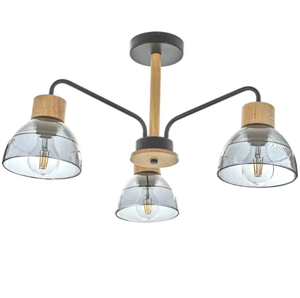 Полилей Theo, черен, 3xE27, 4042/3P BK