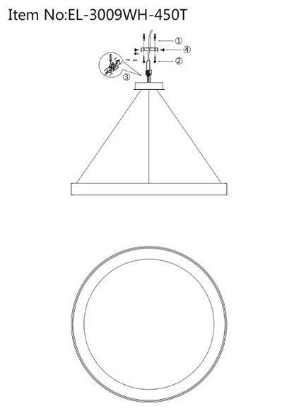 Полилей Xander със смарт управление, черен, led 52w, 3000-6000k, 3009BK/450T