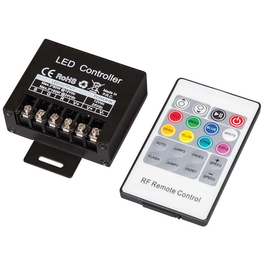 RF контролер за RGB светодиодно осветление 240W, 20A, 12-24V DC / RGBRFC20
