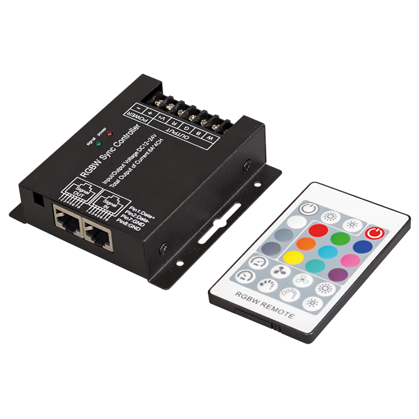 RF контролер за RGBW светодиодно осветление 288W, 24A, 12-24V DC / RGBWRFC24