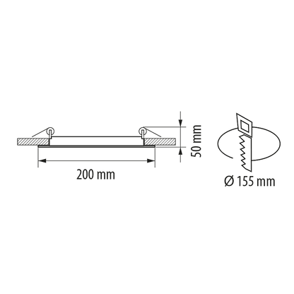 LED стъклен панел за вграждане, кръг, 18W, 4200K, 220-240V AC, IP44 / LPRG1842