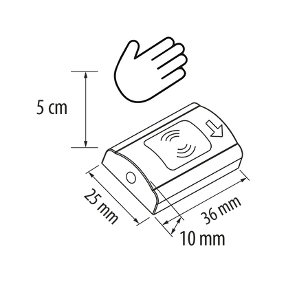 Димиращ ключ за близост 24W, 12V DC, 5 cm / DIS1224