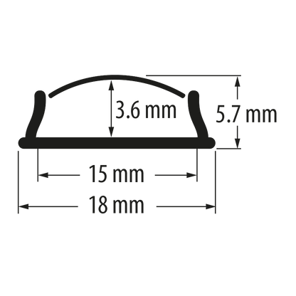 Алуминиев профил за LED лента, гъвкав, 2м / APN217