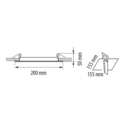 LED стъклен панел за вграждане, квадрат, 18W, 4200K, 220-240V AC, IP44 / LPSG1842