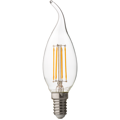 LED filament лампа пламък, димираща, 4W, E14, 4200K, 220-240V AC, неутрална светлина/LFF41442D