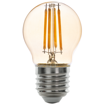 LED filament лампа топка, димираща, 4W, E27, 2500K, 220-240V AC, амбър/LFG42725D