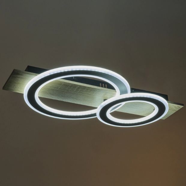 Плафон със смарт управление Hazel, черен, led 56W, 4120lm, 3000-6000k, 4008 bk