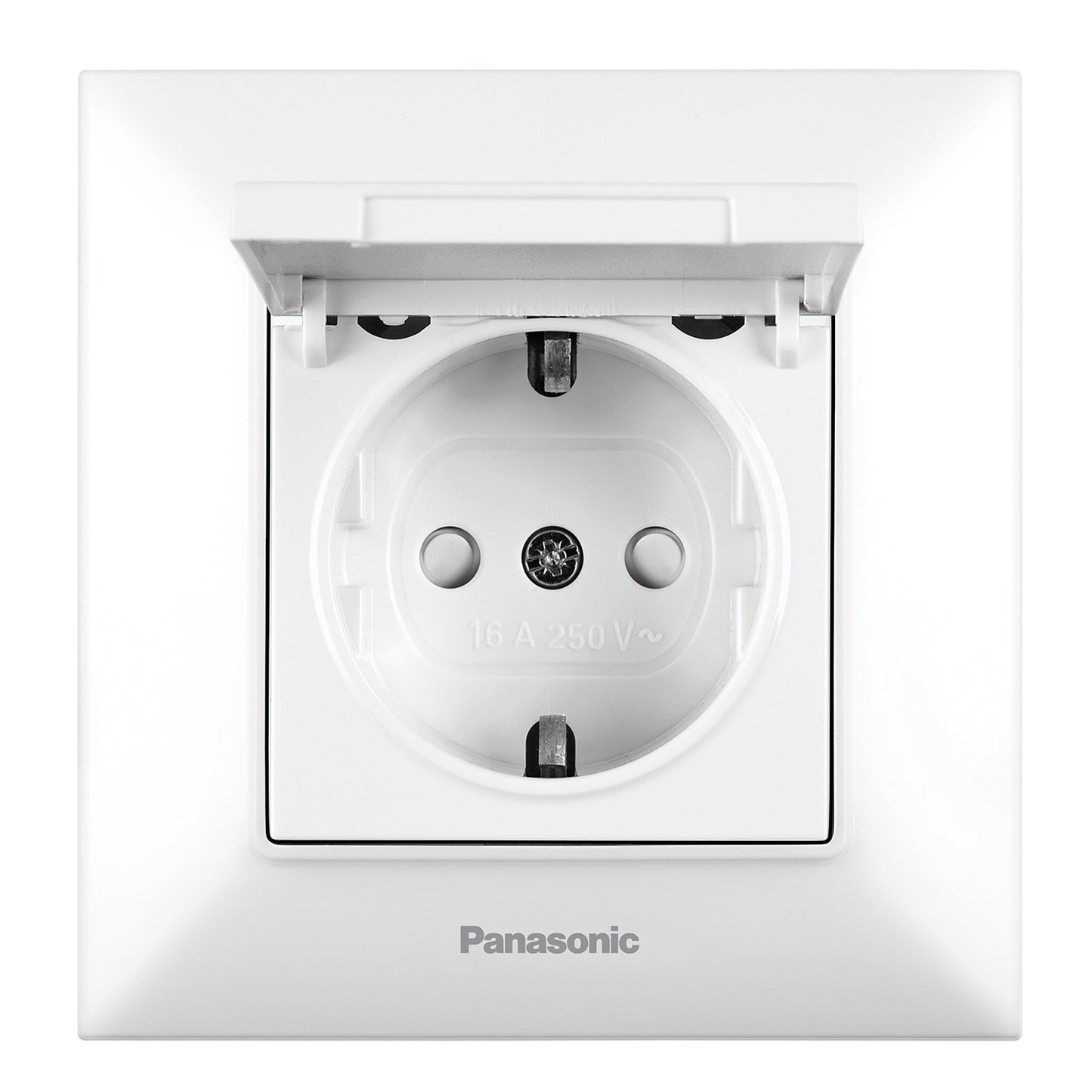 PANASONIC - Контакт шуко с капак и детска защита Panasonic Arkedia Slim бял WNTC0210-2WH