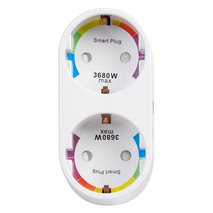 Wi-Fi Smart контакт, двоен, 16А, 3500W, 220-240V AC / WF2P16A