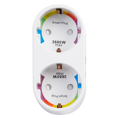 Wi-Fi Smart контакт, двоен, 16А, 3500W, 220-240V AC / WF2P16A