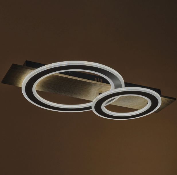 Плафон със смарт управление Hazel, черен, led 56W, 4120lm, 3000-6000k, 4008 bk