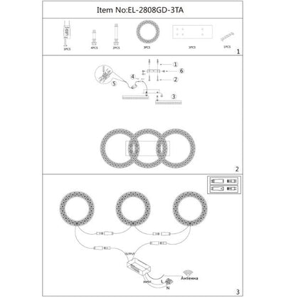 Плафон Elsa със смарт управление, златен, led 96w, 3000-6000k, 2808GD/3TA