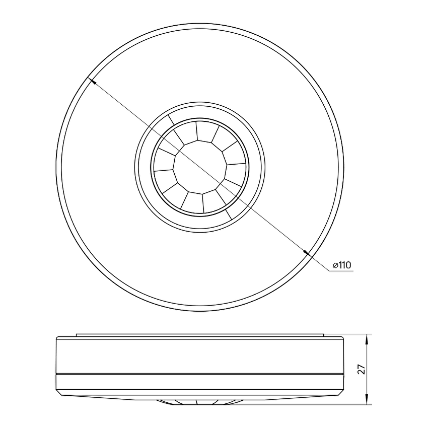 Сензор за движение за открит монтаж 360°, 6m, IP65 / SDOM65