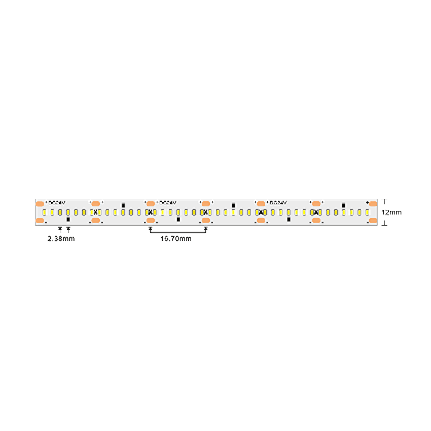 Професионална LED лента 22W/m, 2700K, 24V DC, 420LEDs/m, SMD2110 / PN21420W
