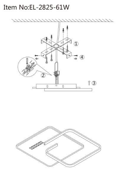 Плафон Indi, черен, led 64w, 3000-6000k, 2825/61W