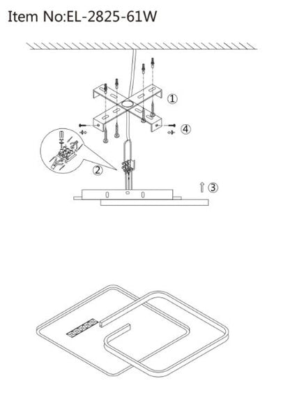 Плафон Indi, черен, led 64w, 3000-6000k, 2825/61W