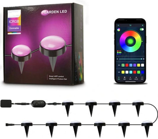 Градински спотчета Smarty, черен,, 2700k-4000k-6400k + RGB, led 4w, 2708a