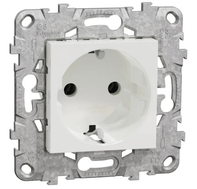 Контакт, бял, 16 A - 250 V, Unica New, Schneider, NU503618