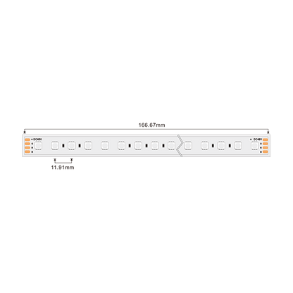 Професионална LED лента 16W/m, RGB, 48V DC, 84LED/m, SMD4040, IP67 / PS408467RGB