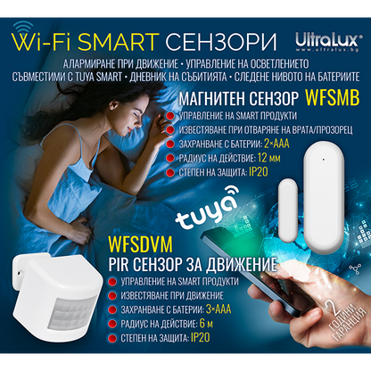 Wi-Fi SMART сензор за врати и прозорци / WFSMB