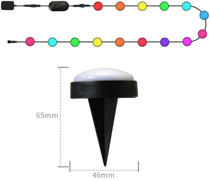 Градински спотчета Smarty, черен,, 2700k-4000k-6400k + RGB, led 4w, 2708a